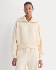 Lightweight Terry Cropped Full-Zip | Parchment