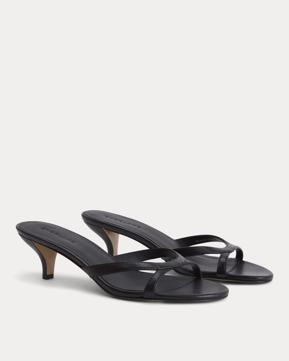 Sculpted Heel Sandal | Black Leather