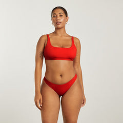 The Square-Neck Bikini Top | Bright Red