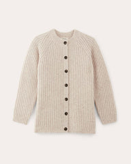 The Fisherman Cardigan in Cloud | Heathered Oat