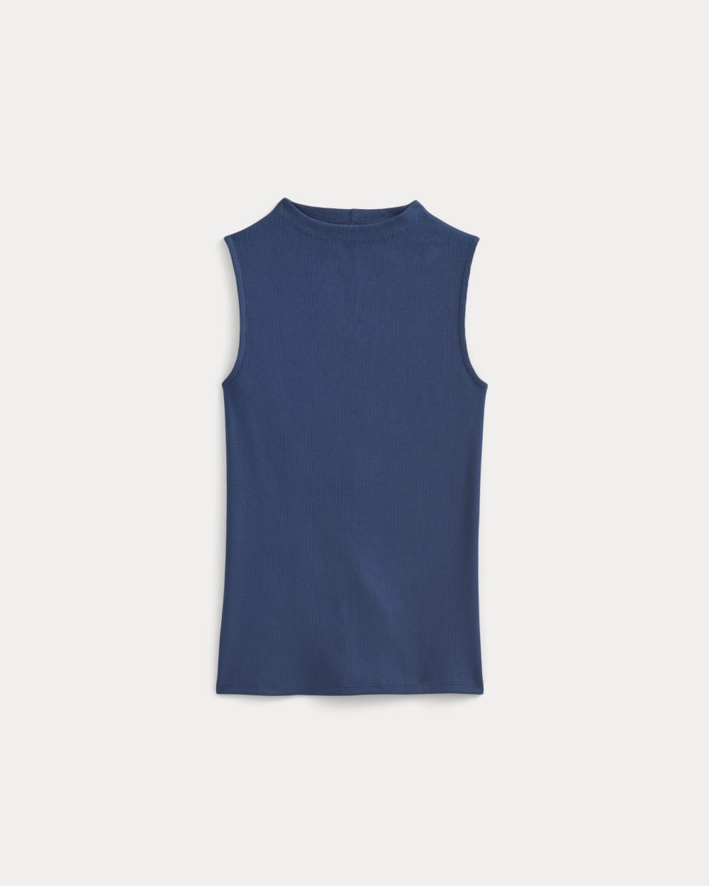 The Luxe Rib Funnel-Neck Tank | Estate Blue