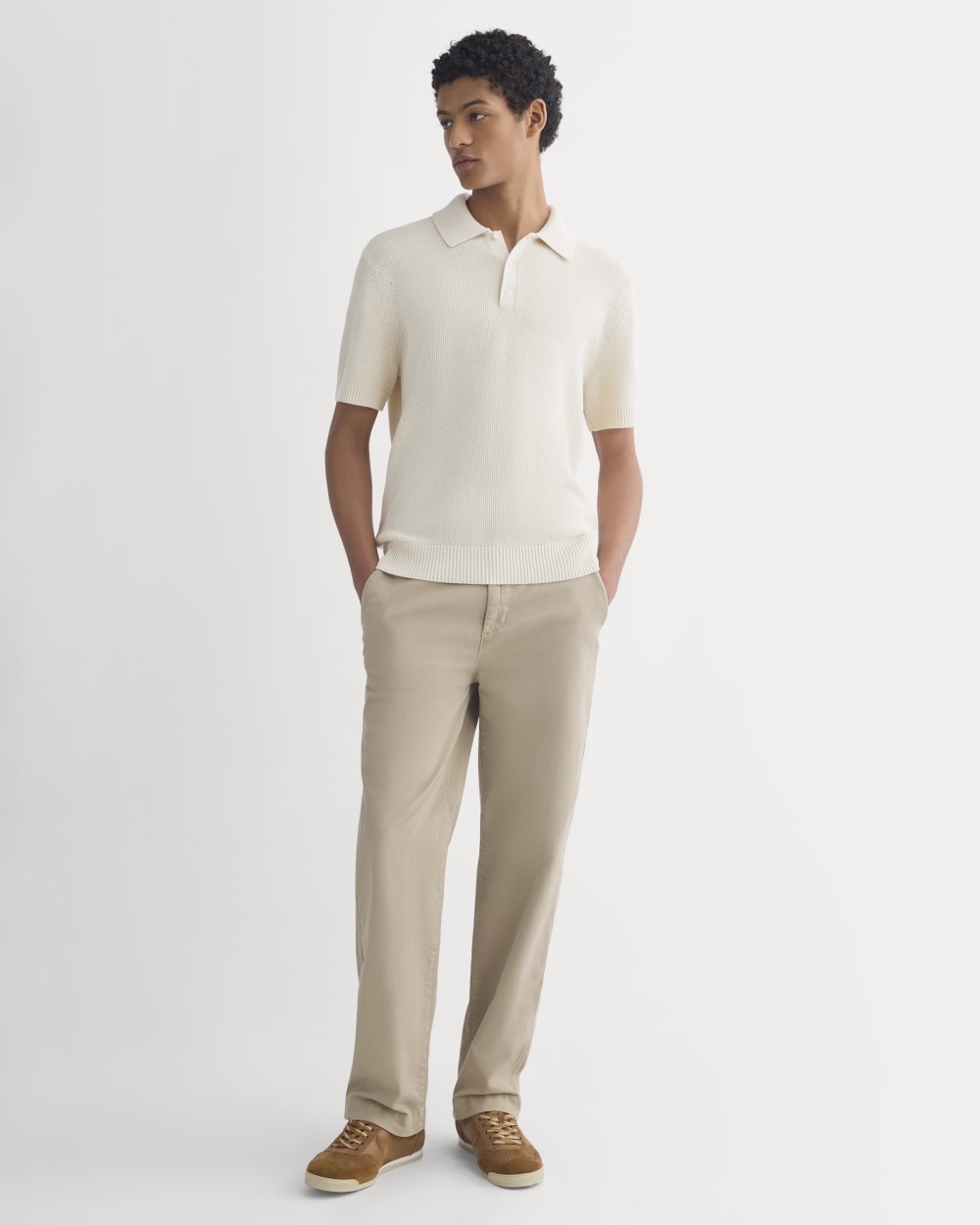 Seed Stitch Polo | Birch