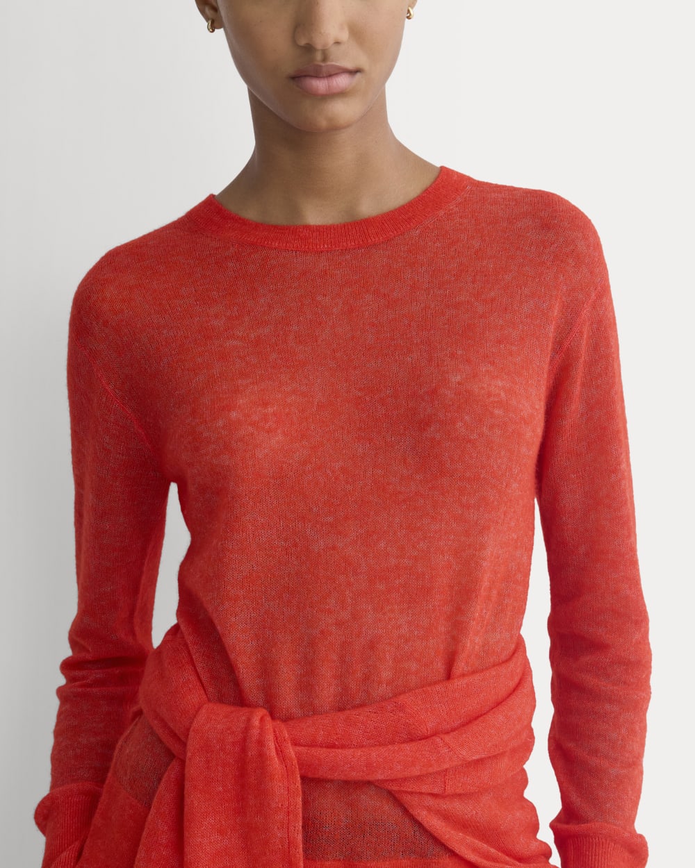The Air Alpaca™ Relaxed Crew Top | Fiery Red