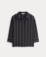 Popover Shirt in Linen | Black