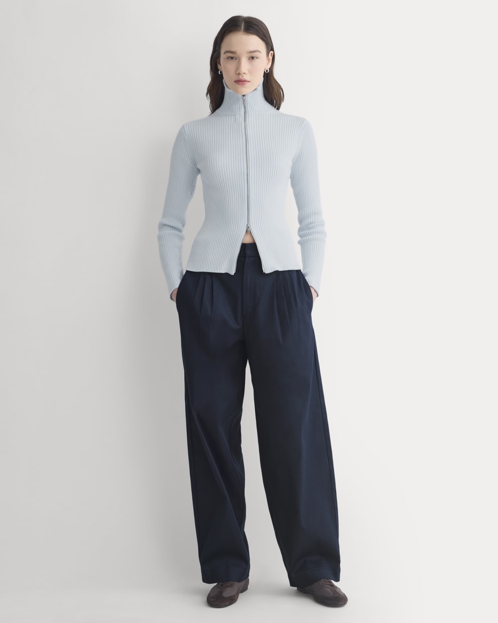 Full-Zip Ribbed Jacket in Everyday Cotton | Skywriting