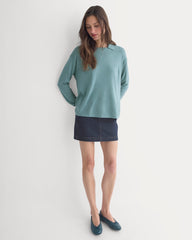 Oversized Polo in Ultrafine Merino | Gray Mist