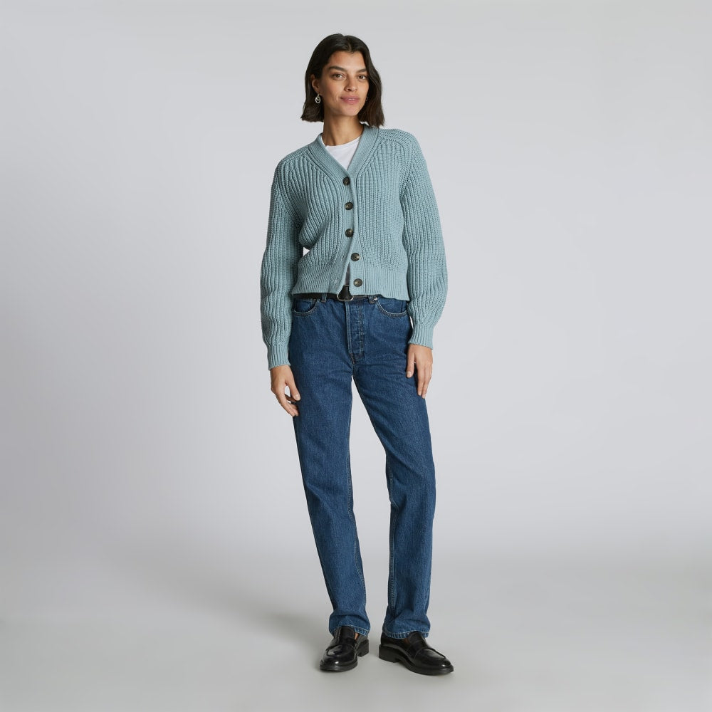 The Texture Cotton Cardigan | Blue Shadow