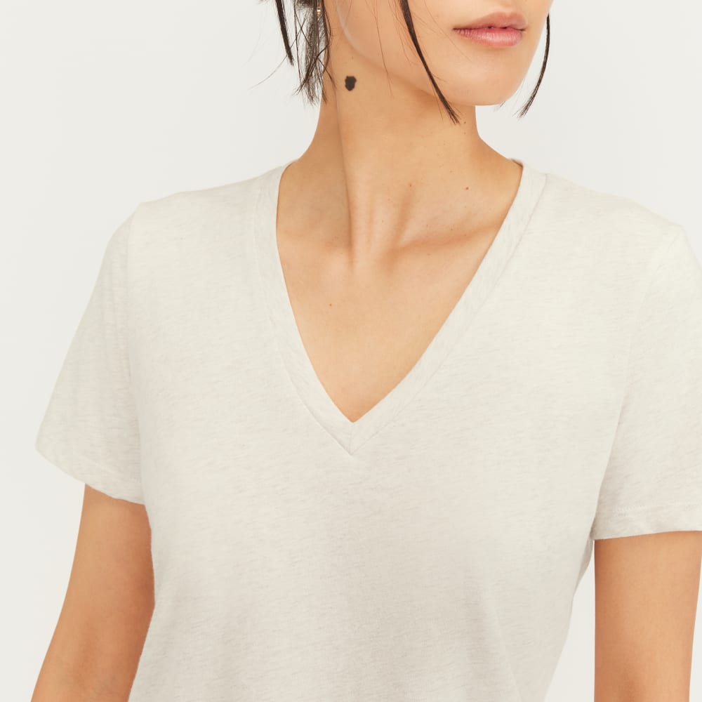 The Organic Cotton V-Neck | Heathered Oat