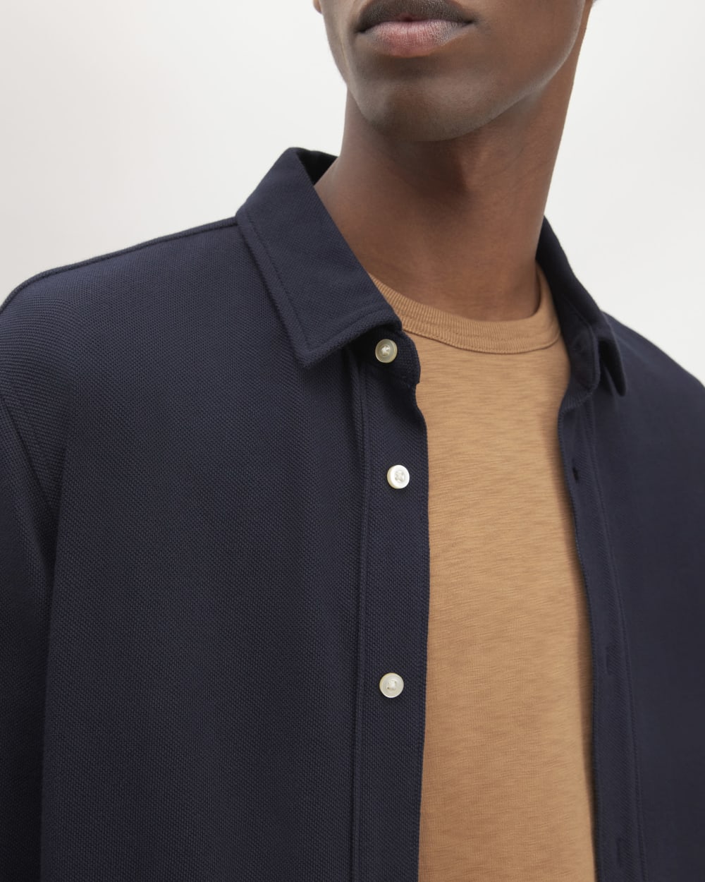 The Long-Sleeve Pique Shirt | Deep Navy