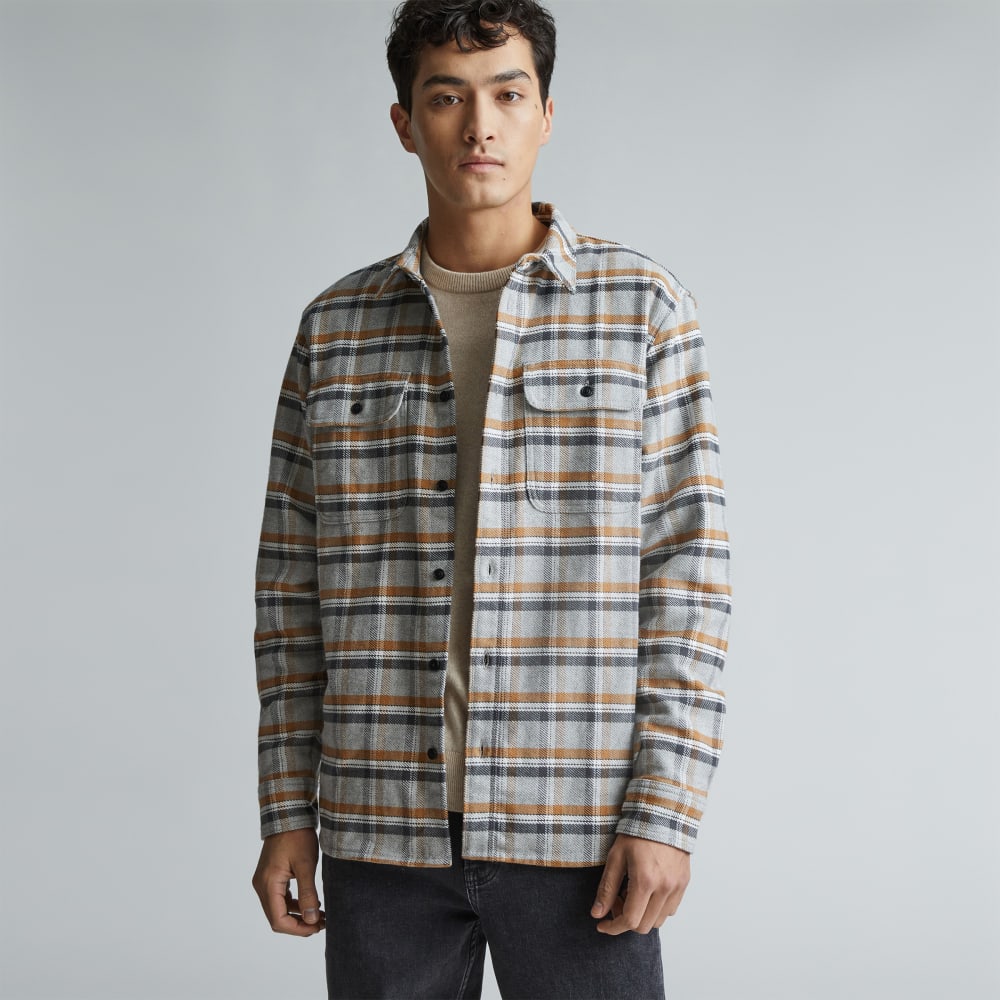 The Heavyweight Overshirt | Uniform | Tobacco Brown / Heather Grey Plaid