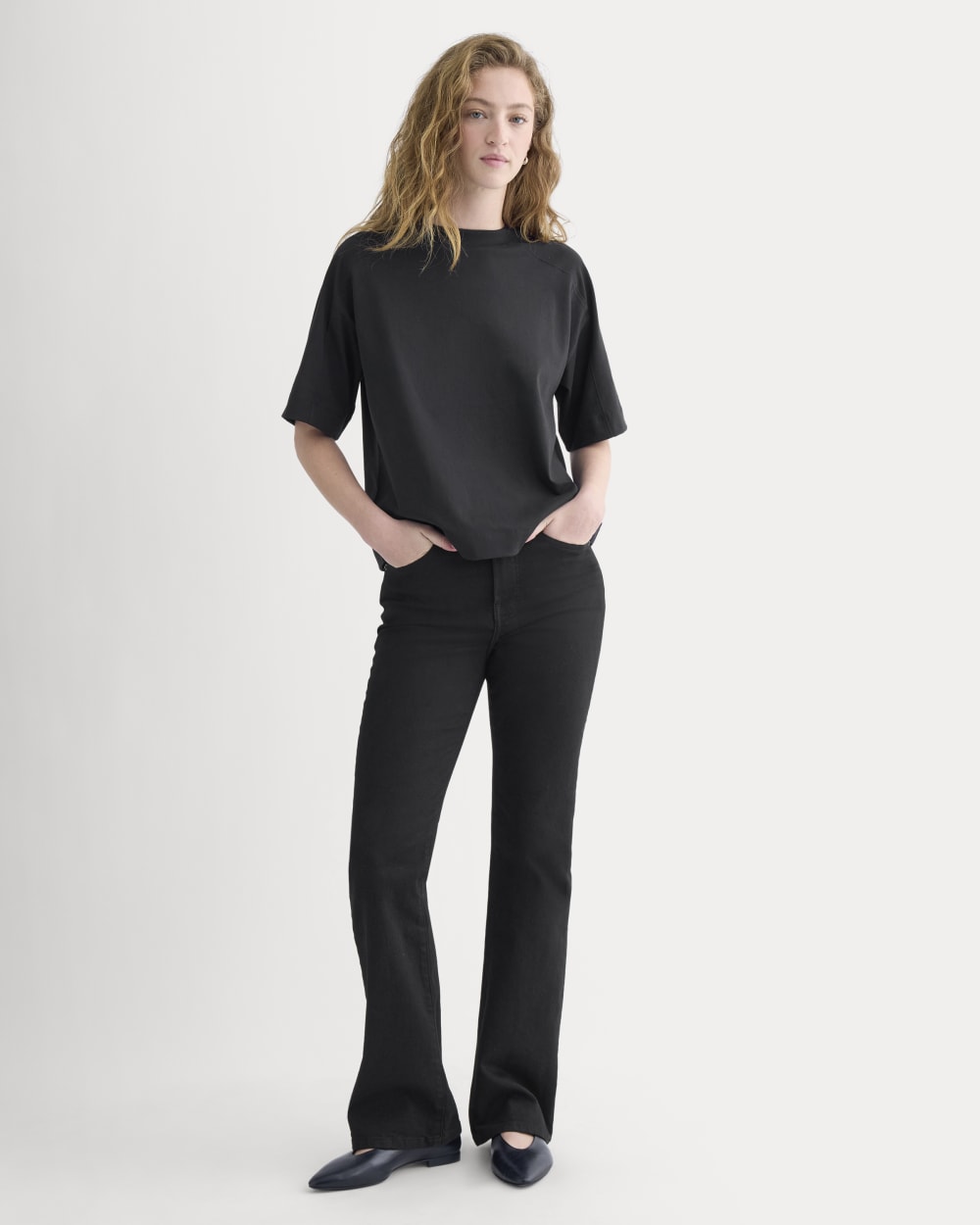 Oversized Seamed Tee | Black