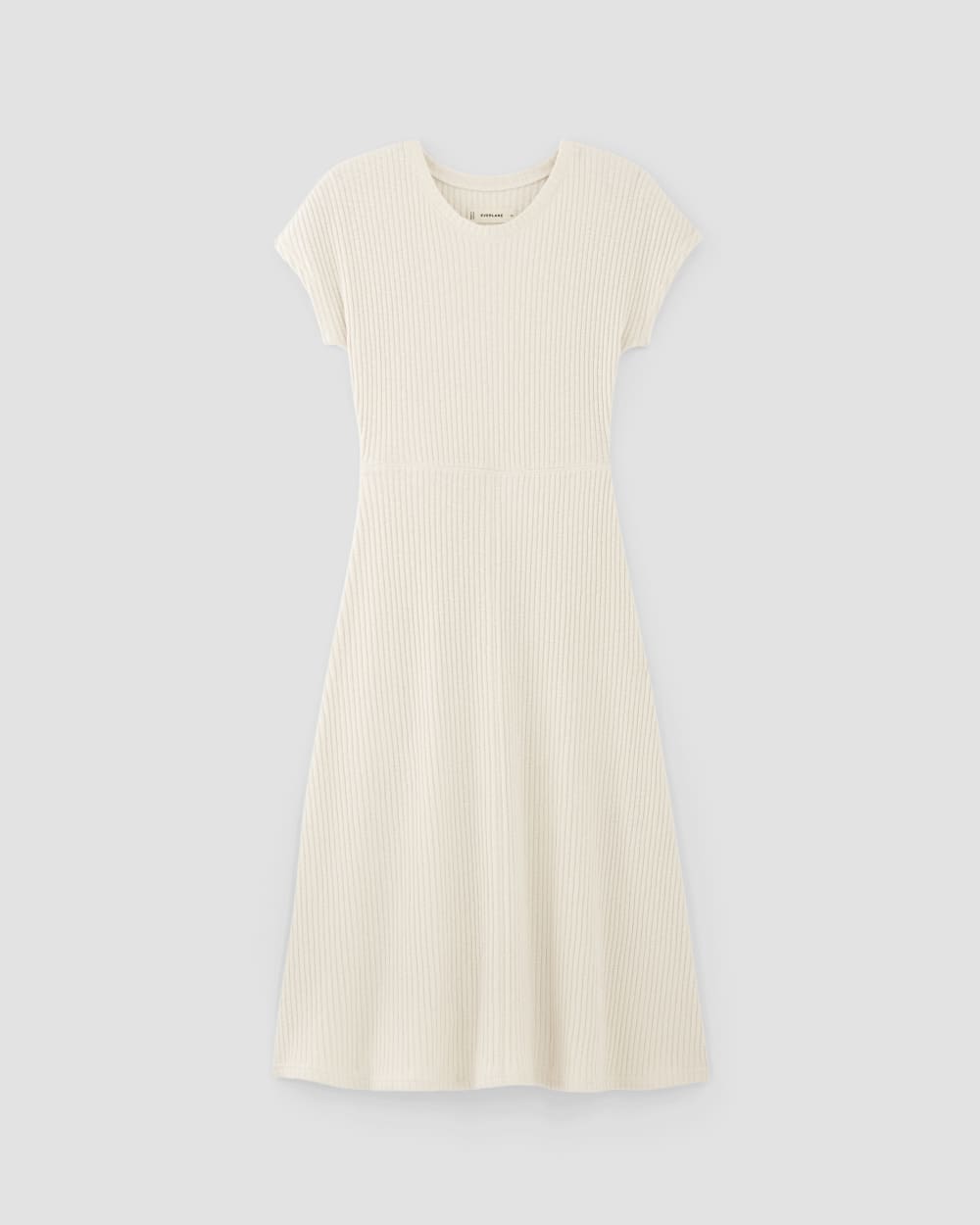The Rib-Knit Cap-Sleeve Midi Dress | Bone