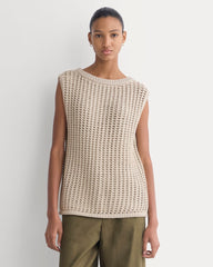 Open-Knit Tunic Vest in Elevated Cotton | Peyote