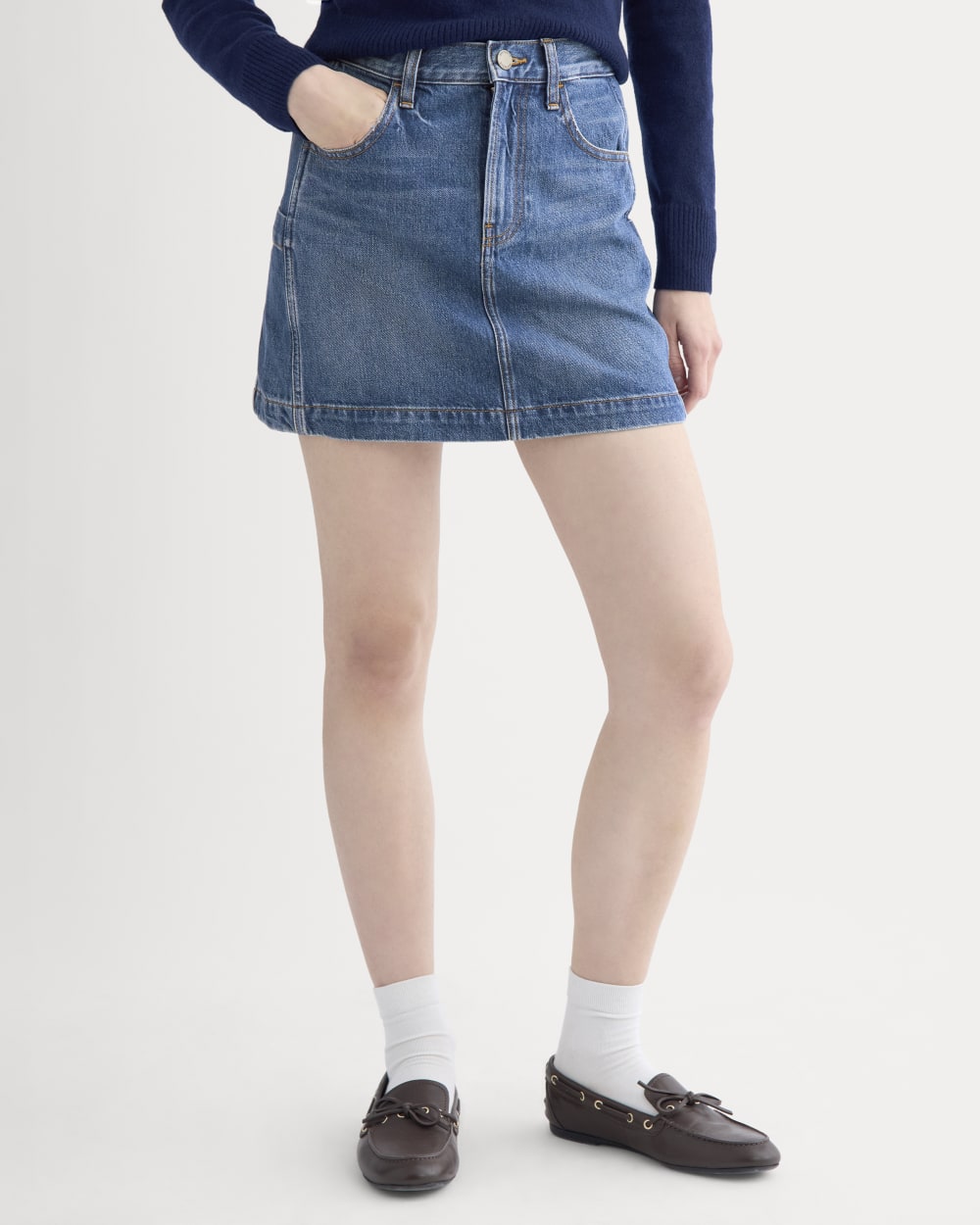 Denim Utility Mini Skirt | Dark Indigo