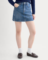 Denim Utility Mini Skirt | Dark Indigo
