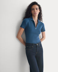 Knit Quarter-Zip Polo | Estate Blue