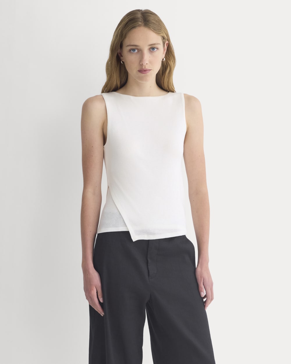 Tissue Boatneck Tank with Side Tie | Bone
