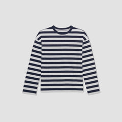 The Organic Cotton Relaxed Long Sleeve Tee | Navy / Canvas