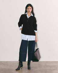 The Cocoon Henley in Wool Cashmere | Black