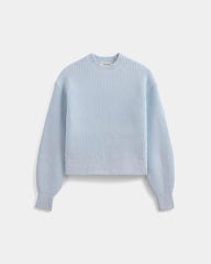 Cropped Ribbed Crew in Everyday Cotton | Skywriting