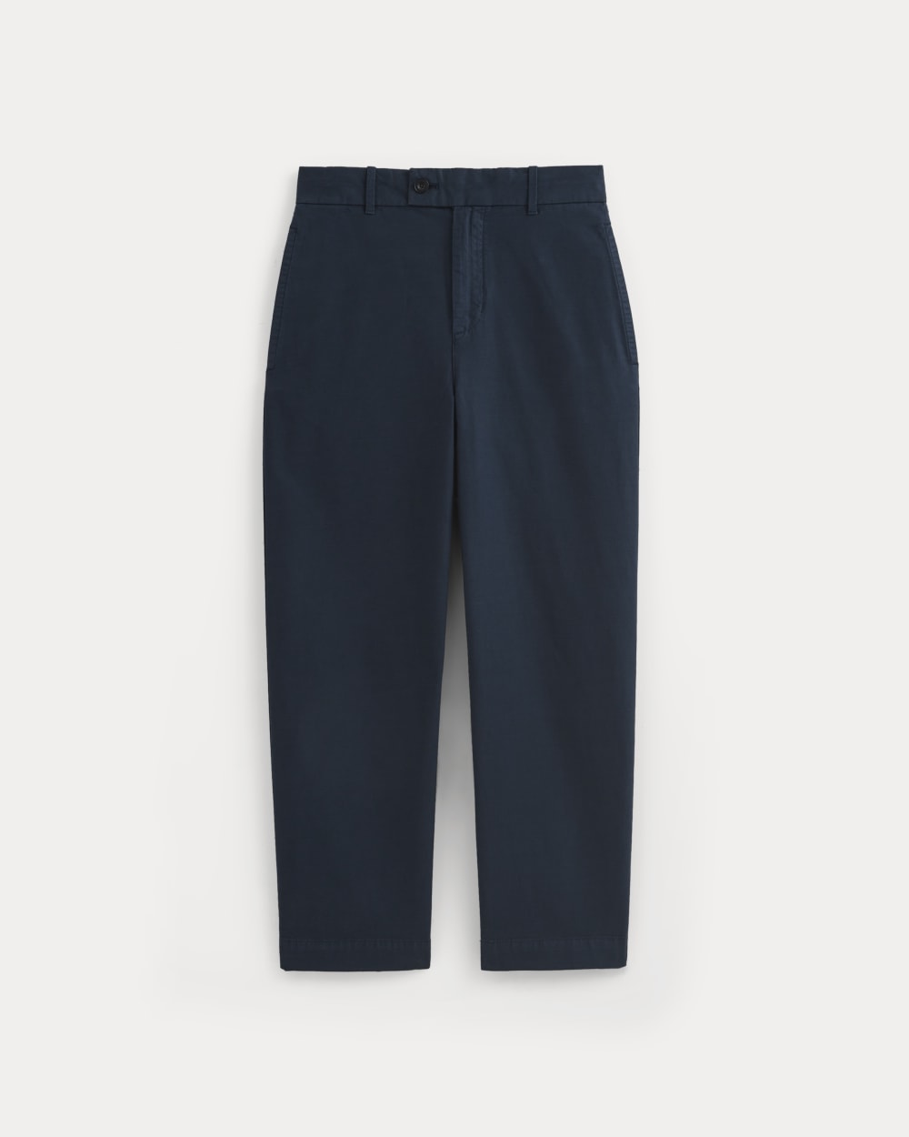 Cropped Slub Trouser | Deep Navy