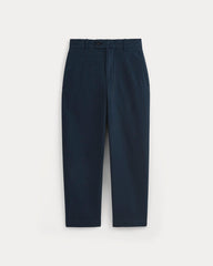 Cropped Slub Trouser | Deep Navy