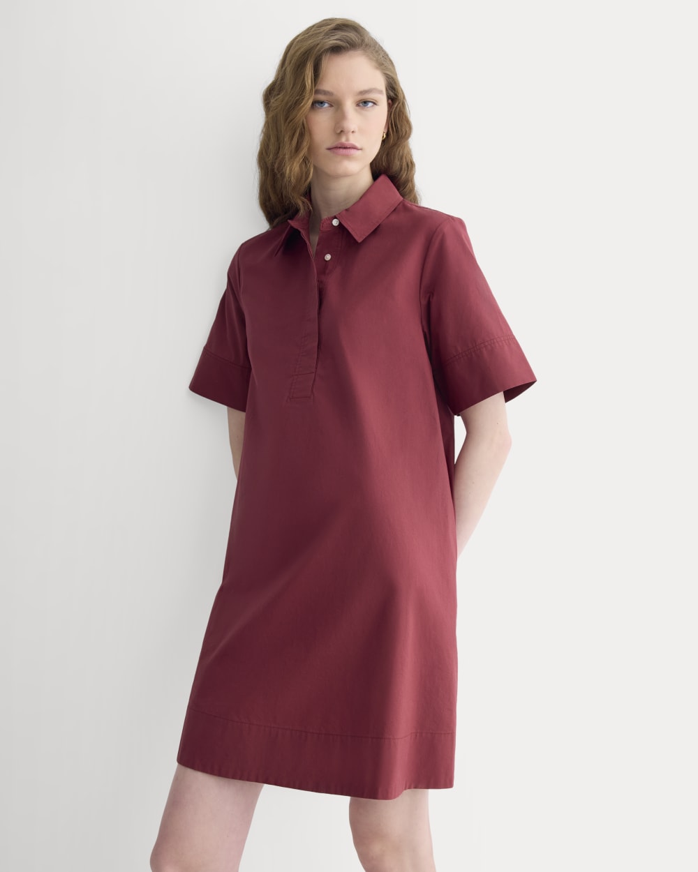 Popover Mini Shirtrdress in Ultrasoft Cotton | Pomegranate