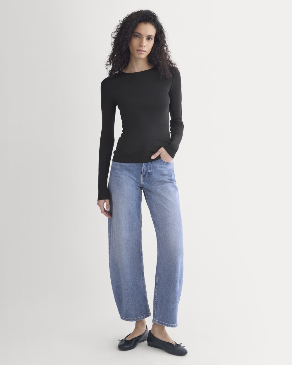 Tissue Long-Sleeve Crew | Black