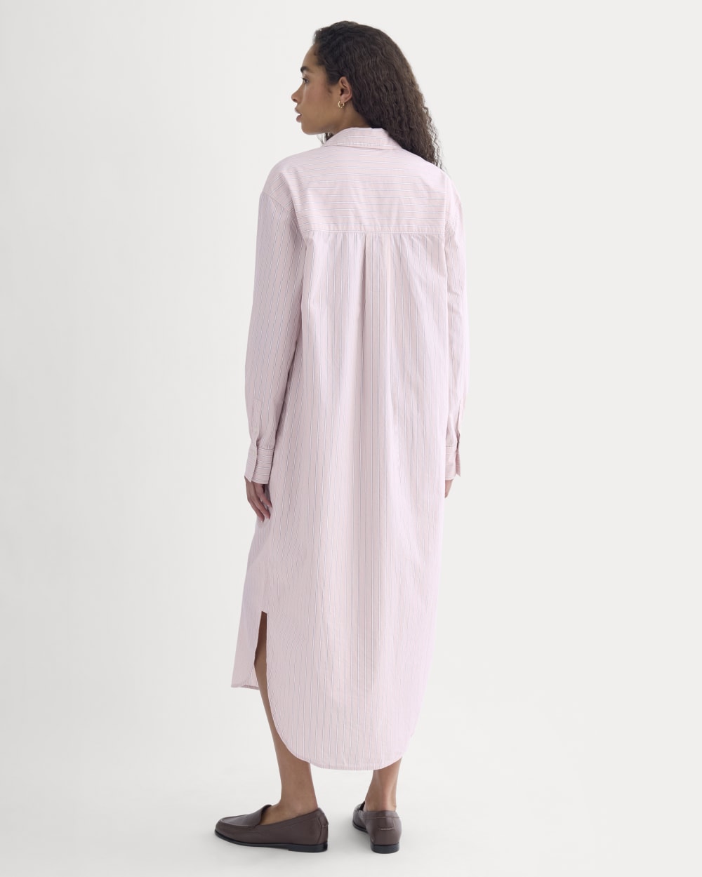 Midi Shirtdress in Ultrasoft Cotton | Burnished Lilac/Gardenia