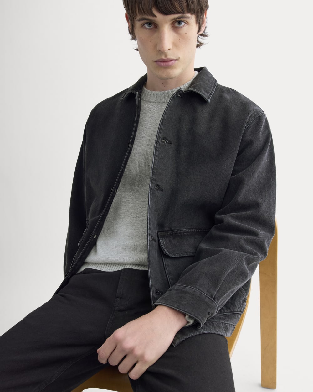 Denim Shacket | Washed Black
