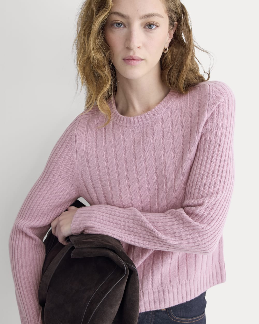 Mix Ribbed Crew in Cashmere | Lilac Crush