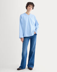 Retro V-Neck Jersey | Open Air Blue
