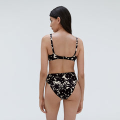 The Square-Neck Bikini Top | Black / Canvas Floral