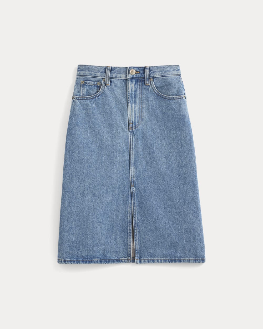 Mid-Rise Denim Midi Skirt | Vintage Mid Indigo