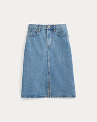 Mid-Rise Denim Midi Skirt | Vintage Mid Indigo