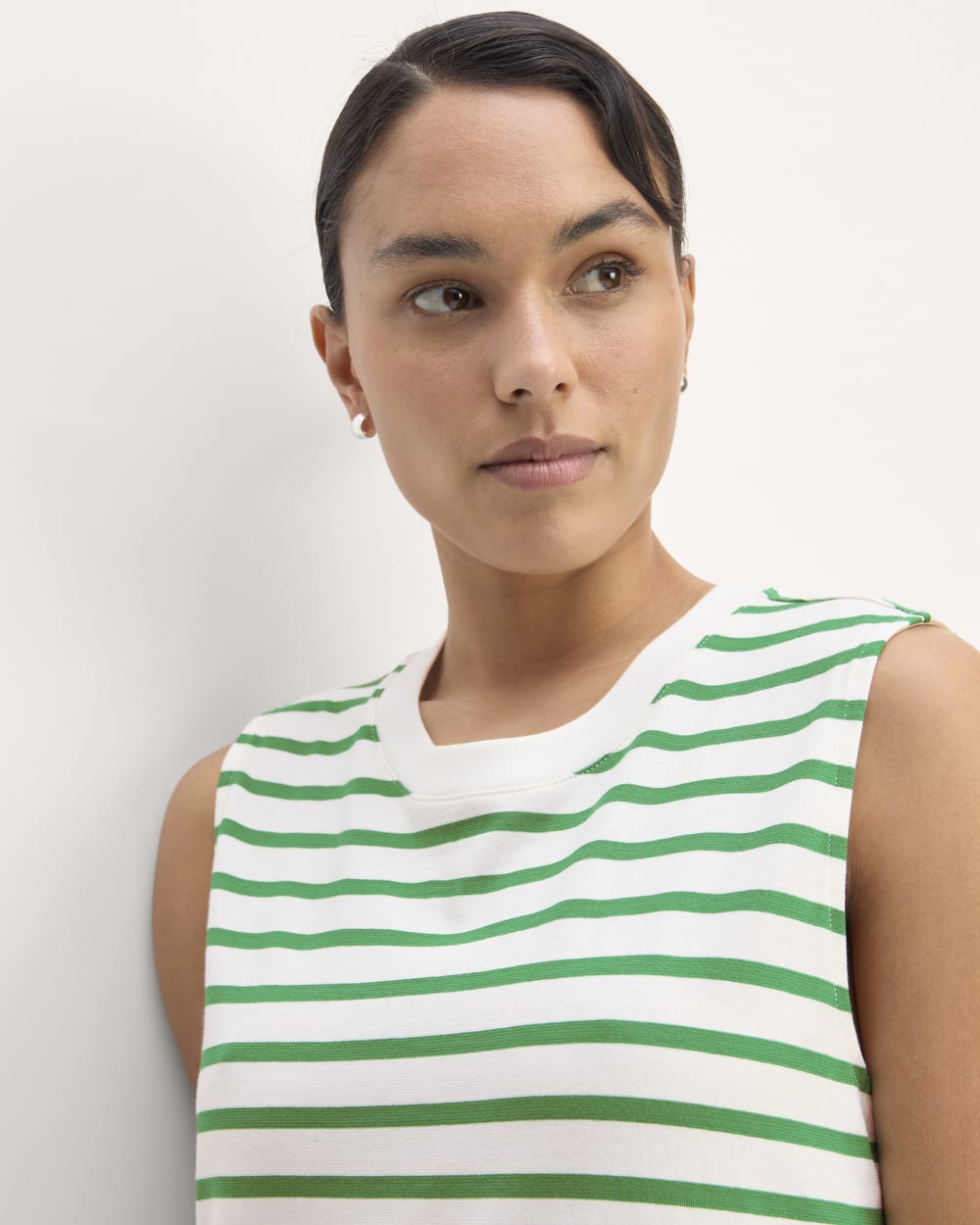The Weekend Tank Dress | Bone / Grass Green