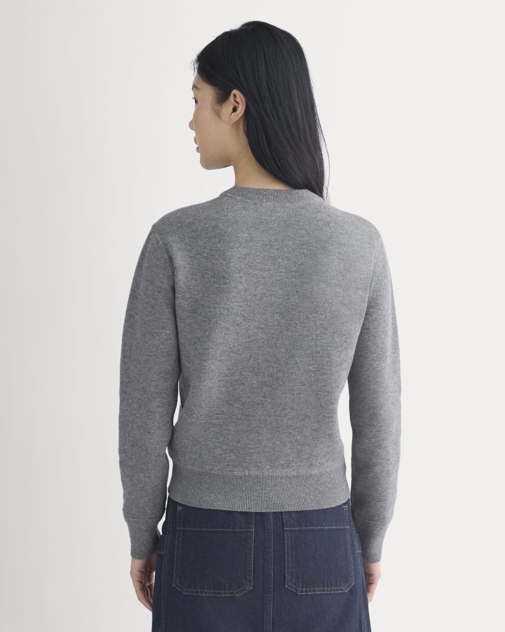 Double Knit Crew in Cotton Merino | Mid Grey/Graphite