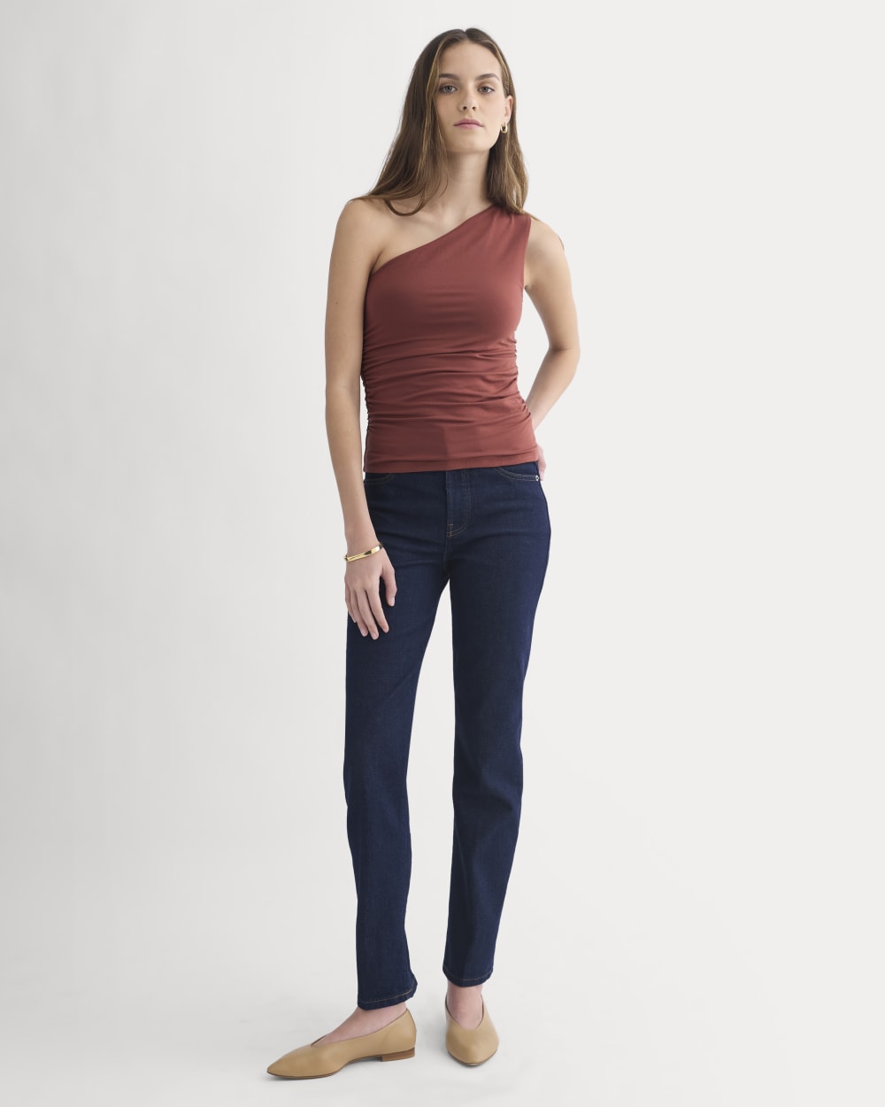 One-Shoulder Top | Henna Red