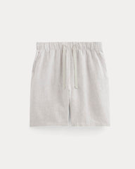 The Linen Easy Short | Stone / White