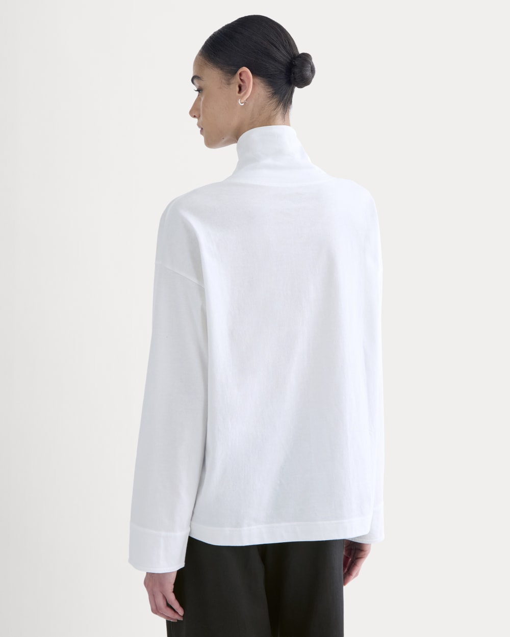 Slouchy Turtleneck In Essential Cotton | White