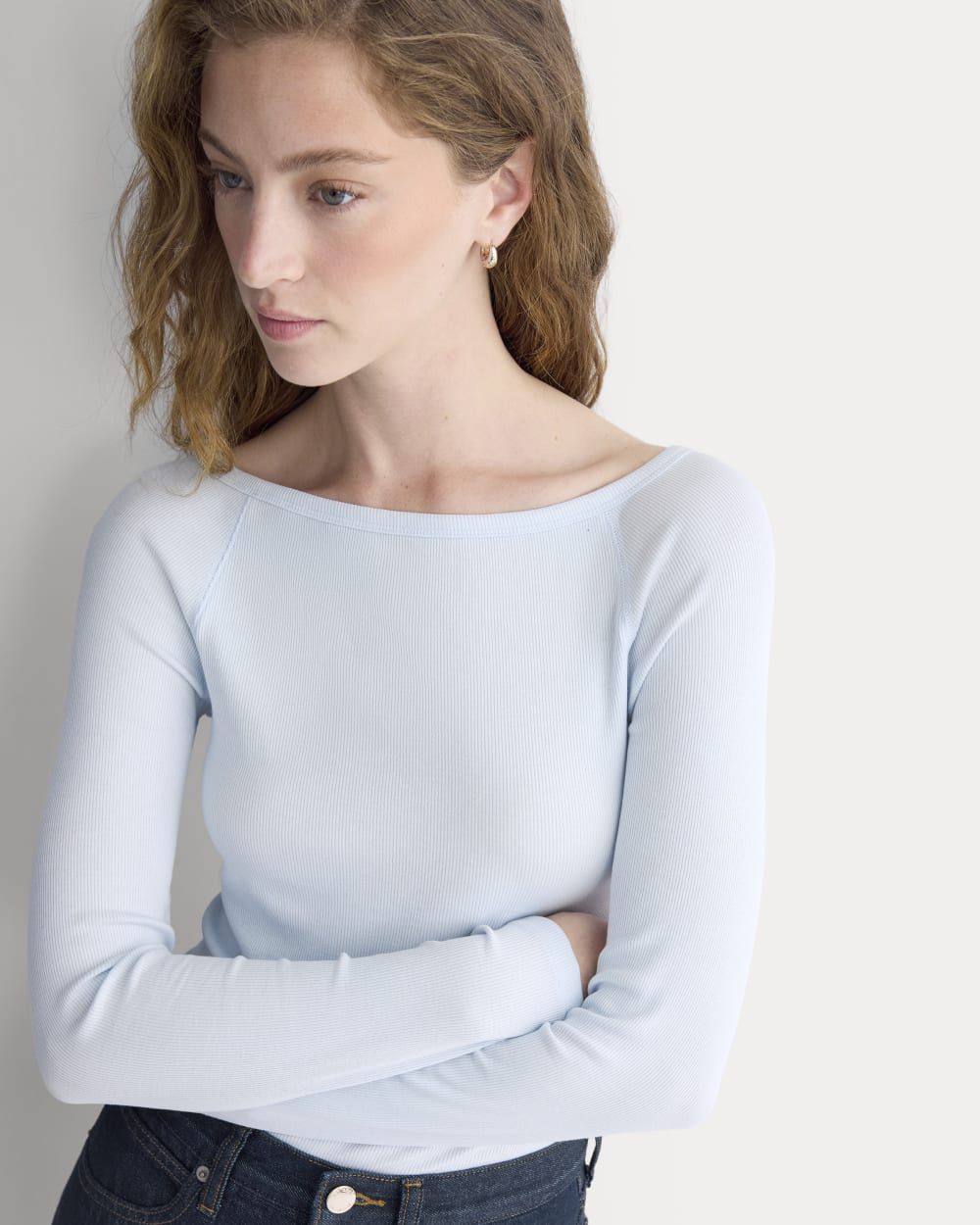 Luxe Rib Boatneck Top | Skywriting