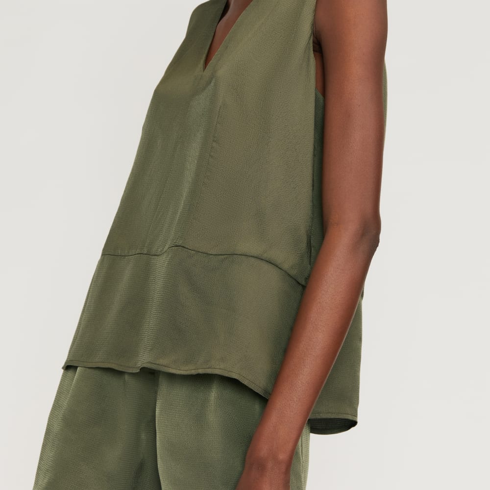 The Satin V-Neck Top | Kalamata