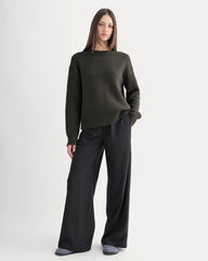 The Cotton Honeycomb Square Crew | Heathered Soot
