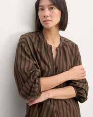 The Gauze Caftan Dress | Cocoa / Black