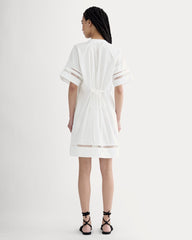 The Lace Trim Popover Dress | White