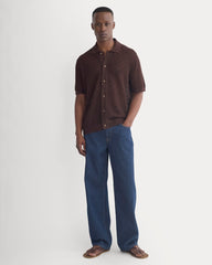 Open-Knit Resort Shirt | Coffee Bean