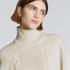 The Felted Merino Cable Sweater | Bone