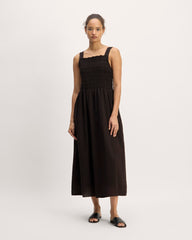 The Gauze Smock Dress | Black