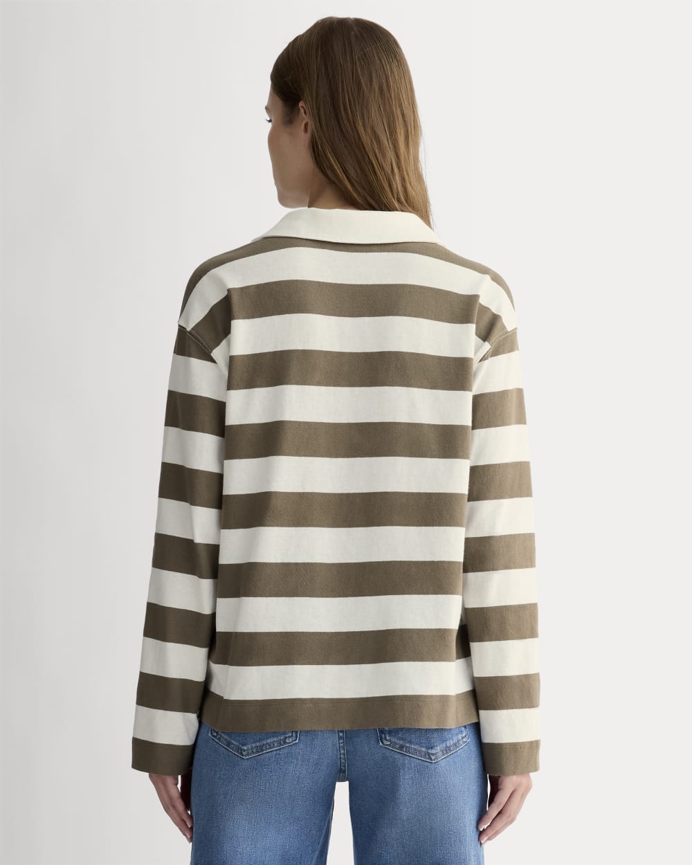 The Mariner Rugby Top | Deep Taupe / Bone