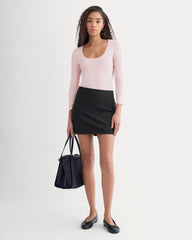Luxe Rib Deep U-Neck Top | Burnished Lilac
